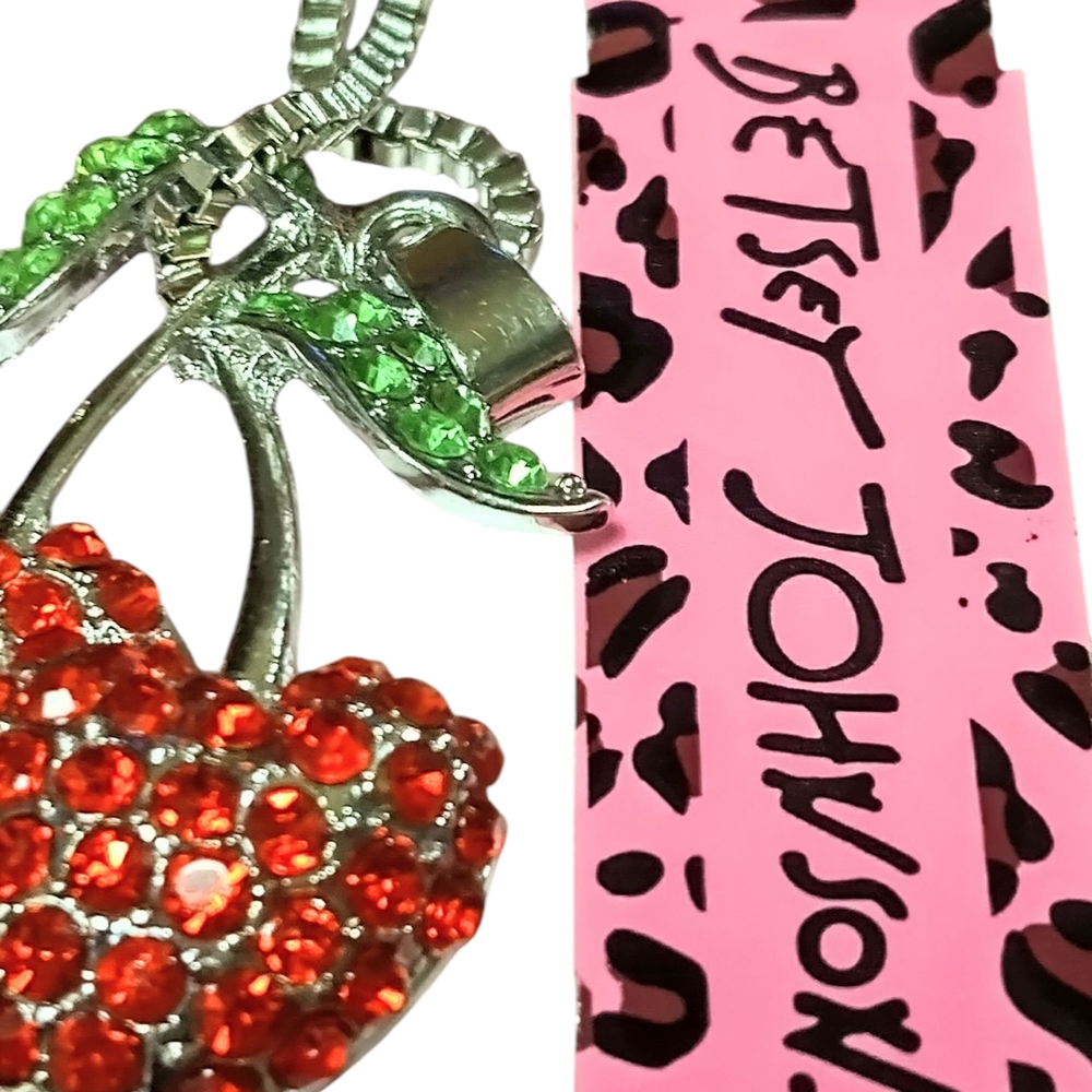 Betsey Johnson Red Cherry Pendant Necklace